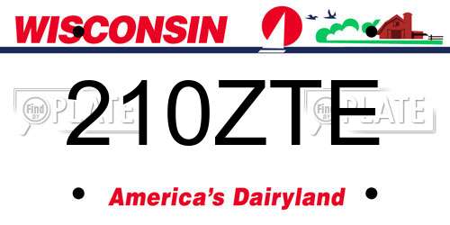 210ZTE Wisconsin License Plate