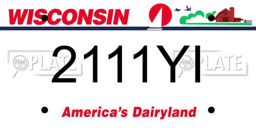 2111YI Wisconsin License Plate