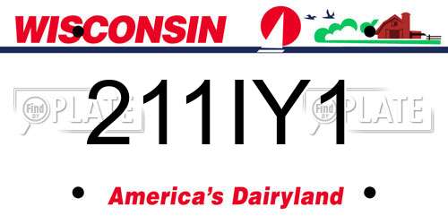 211IY1 Wisconsin License Plate