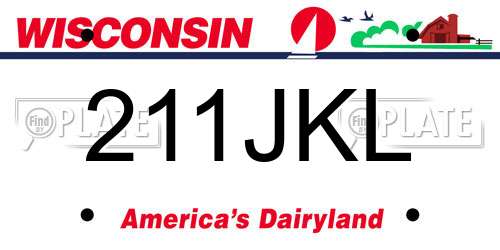 211JKL Wisconsin License Plate