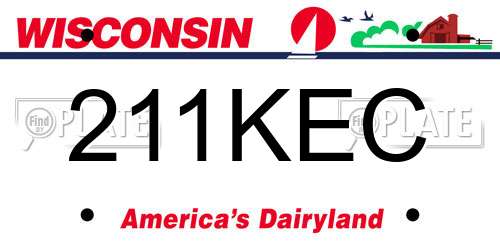 211KEC Wisconsin License Plate