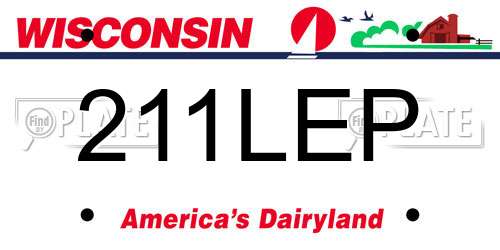 211LEP Wisconsin License Plate