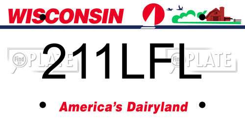 211LFL Wisconsin License Plate