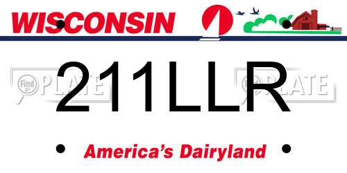 211LLR Wisconsin License Plate