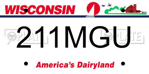 211MGU Wisconsin License Plate