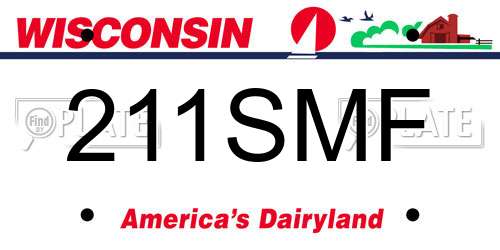 211SMF Wisconsin License Plate
