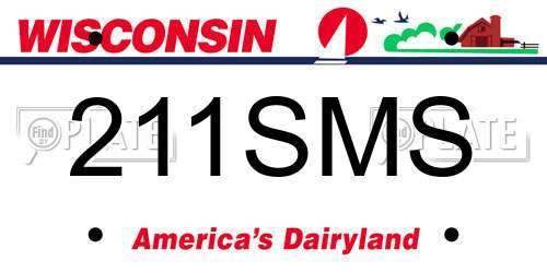 211SMS Wisconsin License Plate