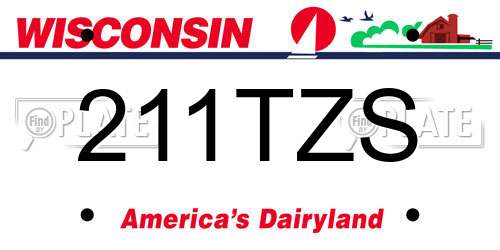 211TZS Wisconsin License Plate