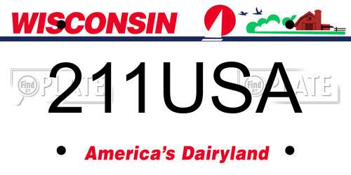 211USA Wisconsin License Plate