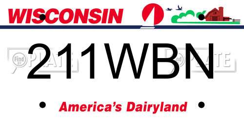 211WBN Wisconsin License Plate