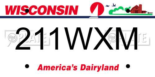 211WXM Wisconsin License Plate