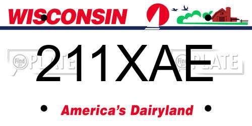 211XAE Wisconsin License Plate