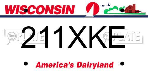 211XKE Wisconsin License Plate