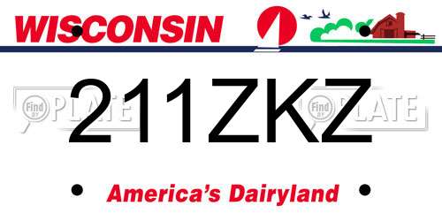 211ZKZ Wisconsin License Plate