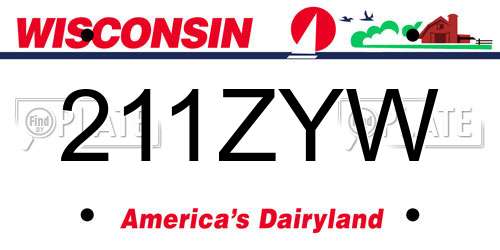 211ZYW Wisconsin License Plate