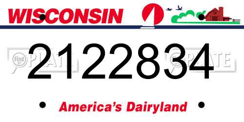 2122834 Wisconsin License Plate