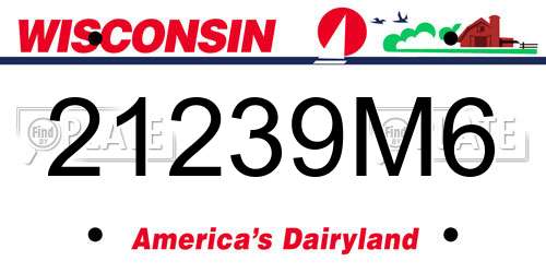21239M6 Wisconsin License Plate