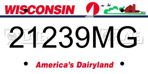 21239MG Wisconsin License Plate