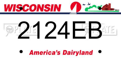 2124EB Wisconsin License Plate