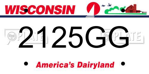 2125GG Wisconsin License Plate