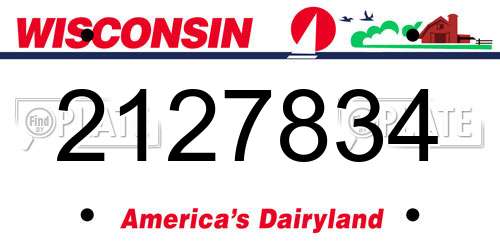 2127834 Wisconsin License Plate