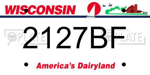 2127BF Wisconsin License Plate