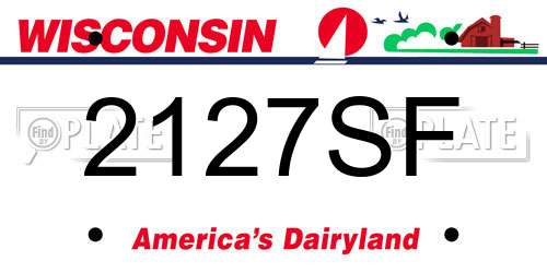 2127SF Wisconsin License Plate