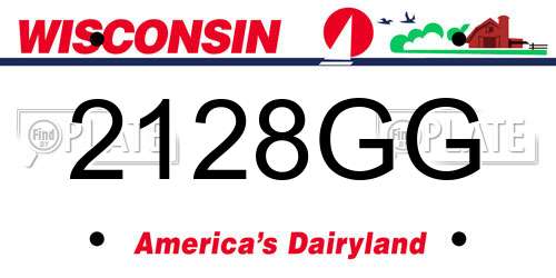 2128GG Wisconsin License Plate