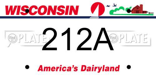 212A Wisconsin License Plate