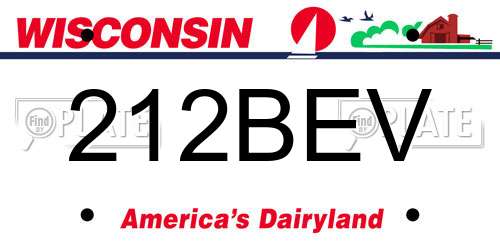 212BEV Wisconsin License Plate