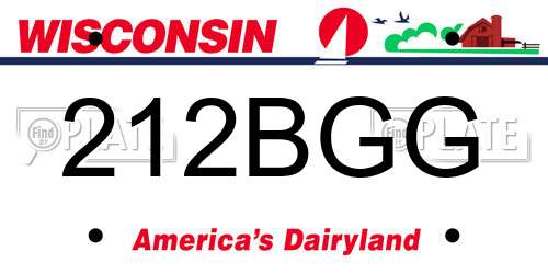 212BGG Wisconsin License Plate