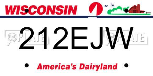 212EJW Wisconsin License Plate