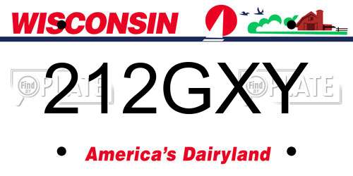 212GXY Wisconsin License Plate