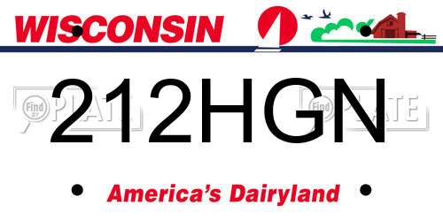 212HGN Wisconsin License Plate