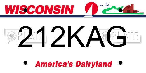 212KAG Wisconsin License Plate