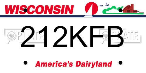 212KFB Wisconsin License Plate
