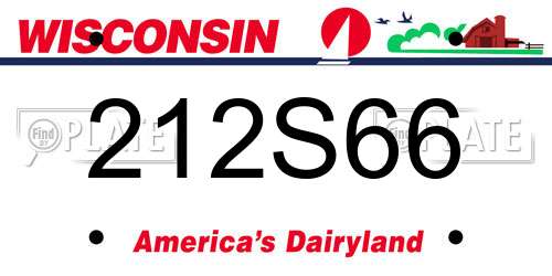 212S66 Wisconsin License Plate