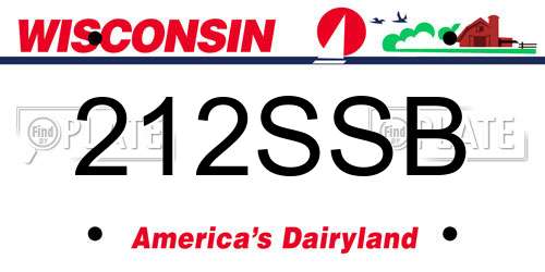 212SSB Wisconsin License Plate
