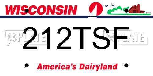 212TSF Wisconsin License Plate