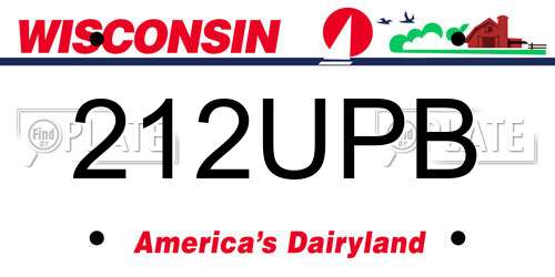 212UPB Wisconsin License Plate