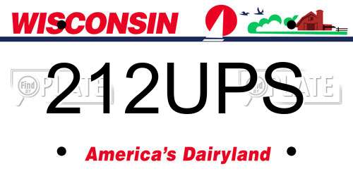 212UPS Wisconsin License Plate
