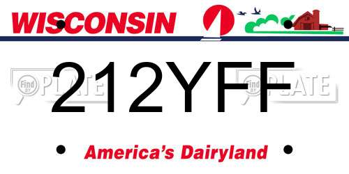 212YFF Wisconsin License Plate