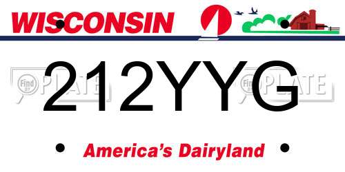 212YYG Wisconsin License Plate