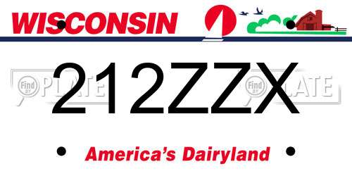 212ZZX Wisconsin License Plate