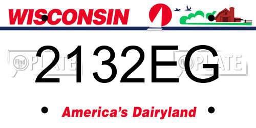 2132EG Wisconsin License Plate