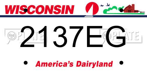 2137EG Wisconsin License Plate