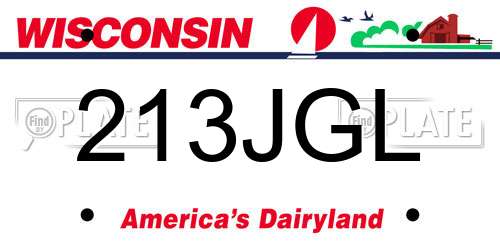 213JGL Wisconsin License Plate