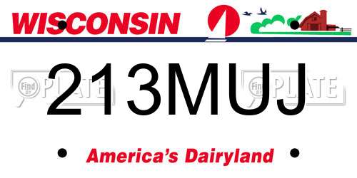 213MUJ Wisconsin License Plate