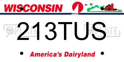 213TUS Wisconsin License Plate