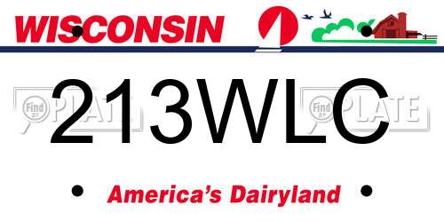 213WLC Wisconsin License Plate